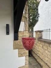 Antique Glazed Hanging Planter Vase Pot Victorian Pottery 