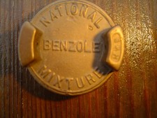 NATIONAL BENZOLE MIXTURE Vintage Brass Petrol 2 Gallon Can Cap