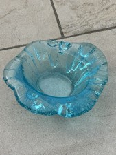 VTG BLENKO Art Glass Bowl No.756 Lagune 1975 Don Shepherd Ice Flow/Melting Ice