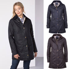 Ladies 3/4 Length Wax Jacket Women's Waterproof Waxed Cotton Coat Rydale UK Made