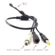 Inline High Gain CCTV Microphone MIC Security Camera RCA DVR NVR Audio Module UK