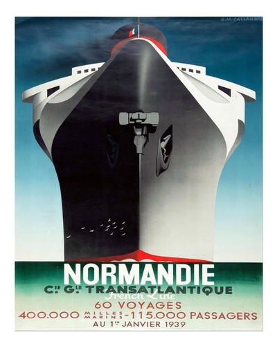 Vintage normandie ship poster - vintage,