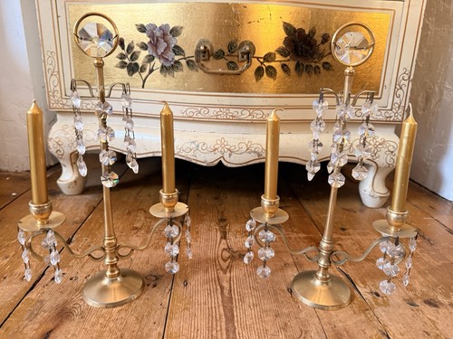 Vintage brass candlestick - 2x,