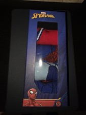Marvel Spiderman Socks 5 Pair Gift Set Boys 11.5 - 3 F&F New Chrismas Avengers