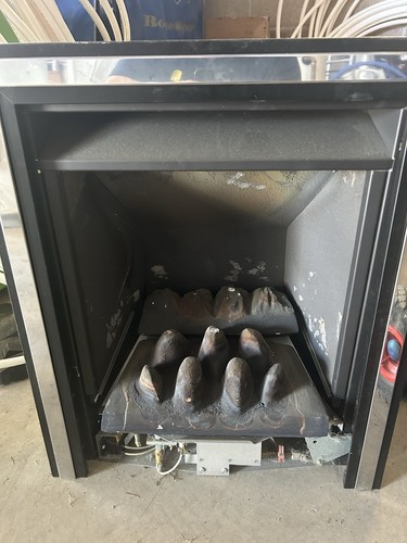 Gas fire chrome real - gas,
