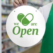 Pharmacy open closed sign - open, &