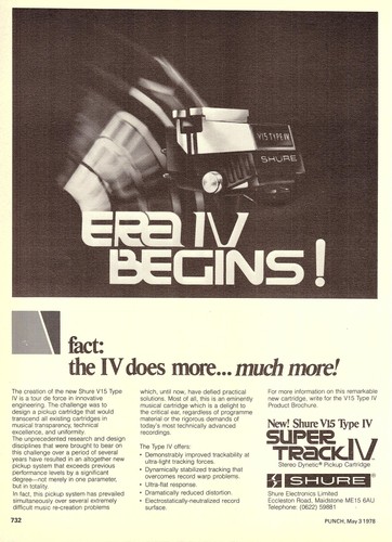 1978 advert shure v15 - 1978, 'v15