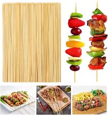 10/50/100/200/500 BBQ BAMBOO SKEWERS STICKS Wooden Shish BBQ Kebab Food 30cm