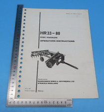 Ransomes HR 33 - 80 Disc Harrow Operators Instructions Paperback