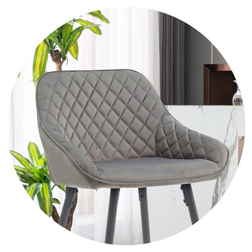 Grey velvet bar stool - grey,
