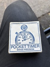 Very rare vintage shock resistant pocket stopwatch Swiss precision working boxed
