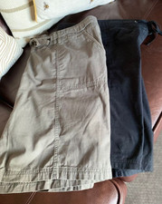 2 Pairs of Bon Marche   Ladies  Shorts   First  Khaki Second  Black 20 pre loved