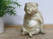 British Bulldog Resin Ornament in Gold Home Indoor Decoration Puppy Dog Statue