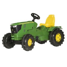 RollyKid John Deere Childrens Pedal 6210R Tractor Without Loader Kids Ride On