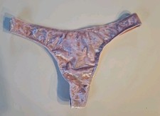 Victoria’s Secret PINK Velvet Thong Panty Medium Pink Mesh Back NWT