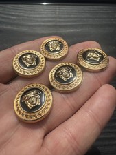 Set of 5  Versace Buttons 20MM gold & black