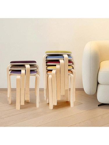 Pack stackable wooden stools - stackable,