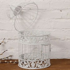 Small Bird Cage Ornament White