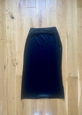 Zara Black Satin Skirt with Lace & Stretch, Size L