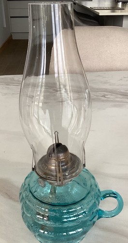 Antique duplex oil lamp with - oil,