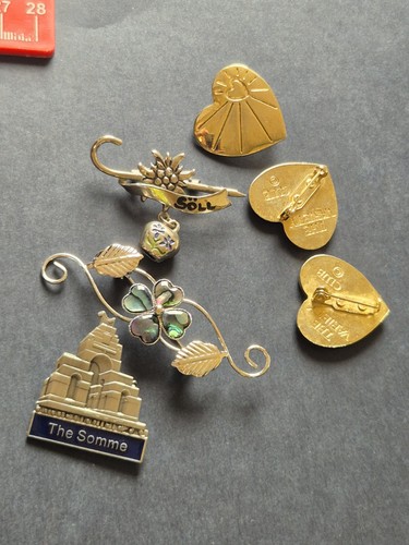 Unusual mix brooches - unusual,
