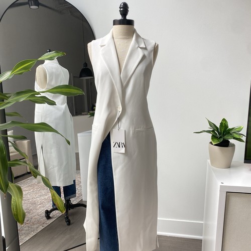 Nwt zara long white vest - nwt,
