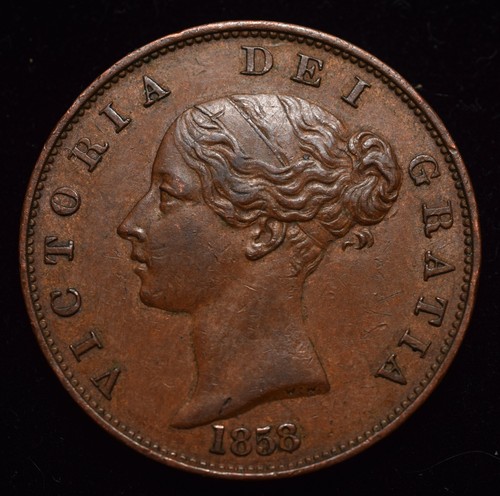 1858 victoria half penny - 1858,