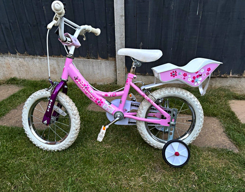 Pink girls bike with - pink,