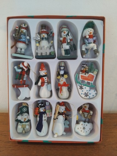 Vintage wooden snowman - vintage,
