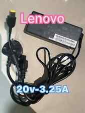 GENUINE LENOVO LAPTOP CHARGER 20V - 3.25A, 65W RECTANGLE TIP WITH POWER LEAD UK