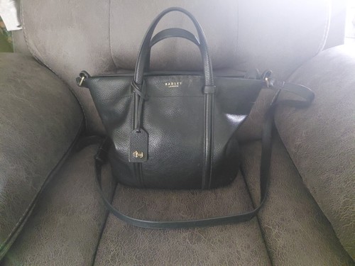 Radley black leather handbag - radley,