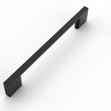 9Build 10 Pack 160mm Slim Matte Black Cabinet Drawer Pulls Handles Zinc Alloy