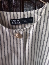 ZARA CROPPED JACKET. SIZE SMALL. NEVER WORN. BLACK AND CREAM