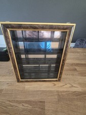 MIRRORED BACK DISPLAY CABINET. THIMBLES, MINIATURE FIGURES ETC