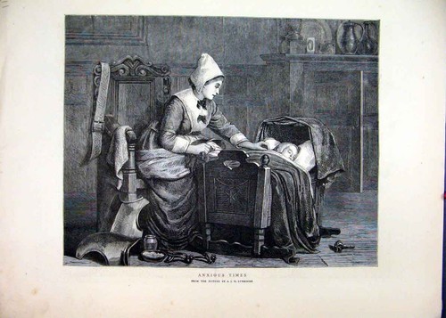 Original old antique print - original,