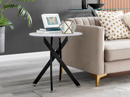 Novara round side table white - table,