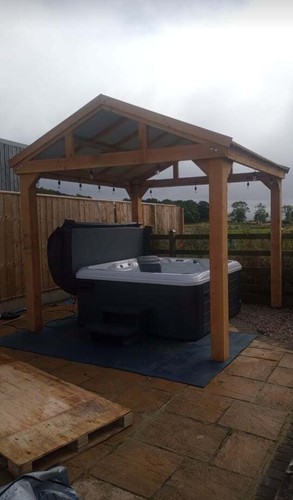Wooden hot tub shelter - wooden,