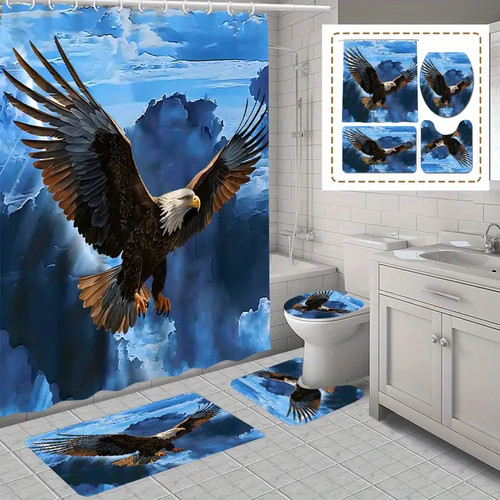 Majestic eagle shower - shower, curtain