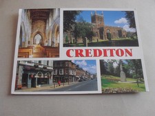 POSTCARD - CREDITON - POST BOX - PILLAR BOX - SHOPS - CHURCH - DEVON