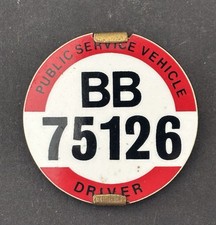 Vintage PSV Driver  Badge Bus Tram Public Service Vehicle Yorkshire Region BB
