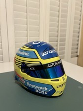 Signed Fernando Alonso 1/2 Mini Helmet 2025 Season F1 Aston Martin