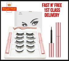 Waterproof Magnetic Eyeliner with Eyelashes and Tweezer 5 Pairs Set Long Lashes