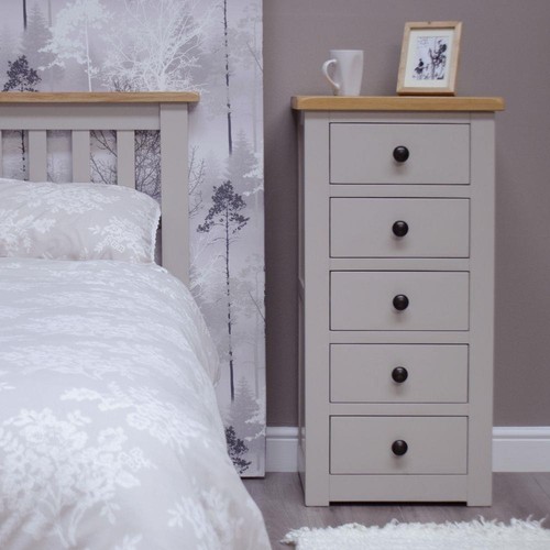 Grey painted tallboy chest - grey,