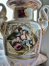 Large Limoges Imperial Porcelain Baluster Vase, France 24 Carat Gold Plated