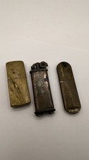 Set of 3 Antique Petrol Lighters,Vintage Brass / Copper,Collectible Sparks Well)