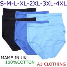 6 Mens Y Fronts Briefs 100% Cotton, Underwear / Colours S M L XL 2XL 3XL 4XL 5XL