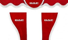 Truck Curtains Red with White