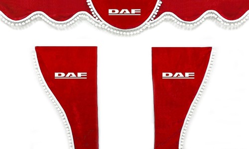 Truck curtains red with white - truck,