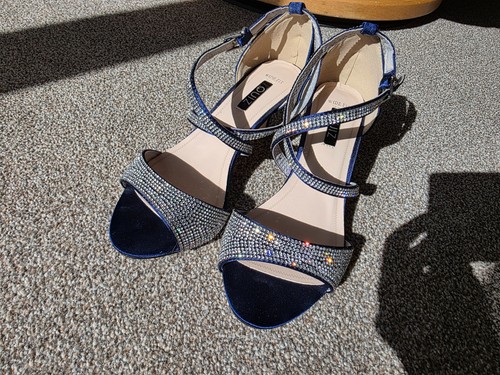 Quiz navy diamante strappy - quiz,