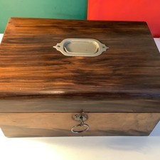 Victorian Mahogany Sewing Box - 30 X 22 X 15 CM - With Key